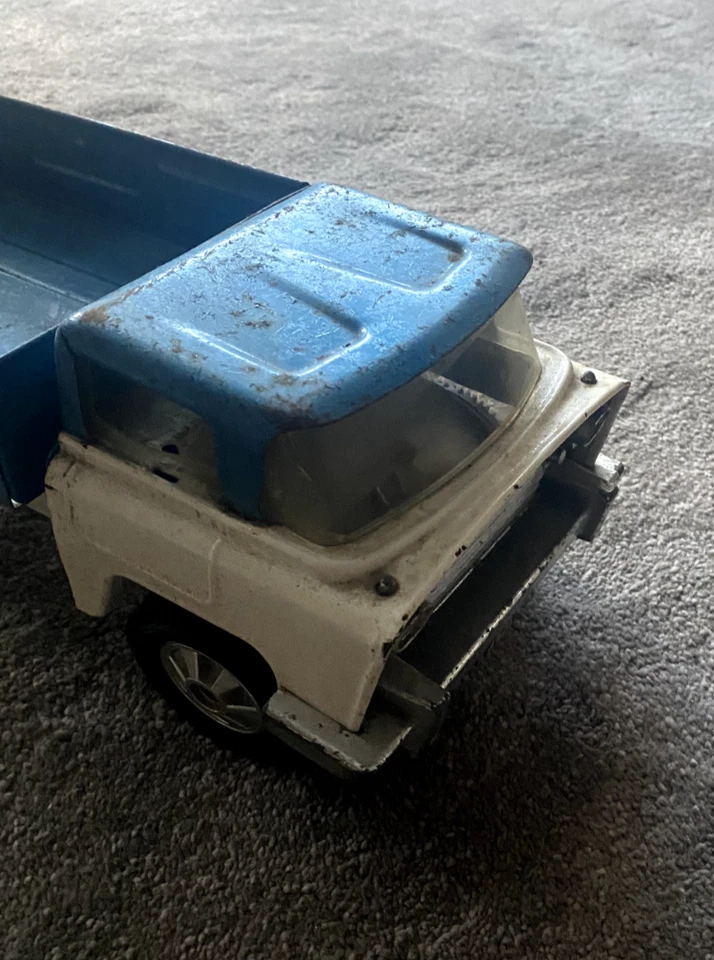 Camión de carretera Triang vintage respaldo abierto azul y blanco años 60 Foto 3 de 4