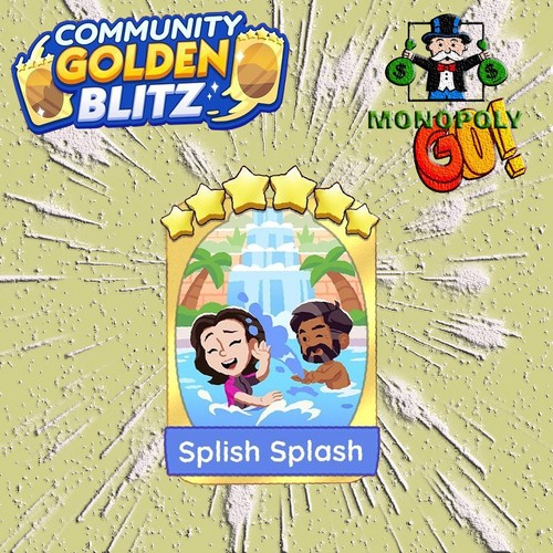 Splish Splash Mono_Poly_Go SUMMER ESCAPE ALBUM BLITZ Stickers Golden blitz - Picture 2 of 2