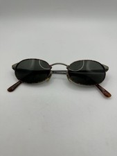 VTG Fossil Francis Oval Sunglasses Tortoiseshell Green Lenses Y2K