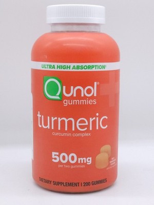 Qunol Turmeric Curcumin Complex Ultra High Absorption Gummies, Tangerine, 200ct