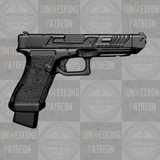 Glock 34TTI Eve Macarro Ballerina custom pistol v1 for 1:10 1:12 1:18 1:6 figure