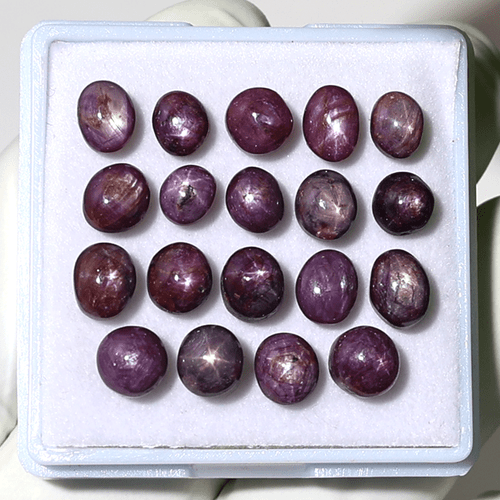 Cosmic Star Berry ~ 19 PC Natural Ruby High Quality 5.6mm-7mm Cabochon Gemstones - Picture 10 of 11