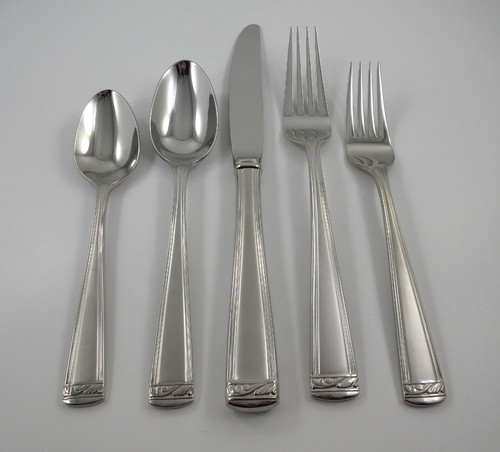 Lenox LANDMARK PLATINUM FROSTED Stainless Steel Flatware Your Choice of Pieces