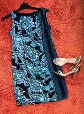 RN Studio by Ronnie Nicole – Black & Green Floral Sheath Dress – Large