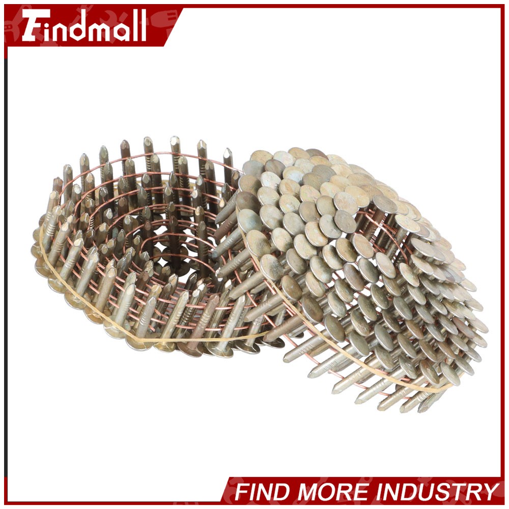Findmall 7200 Pack 3/4" × 0.12" 15 Degree Electro Galvanized Coil Roofing Nails
