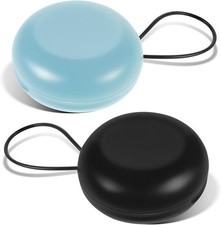 2pcs Earplug Carrying Case Mini Portable Round Ear Plug Holder With Lanyard Case