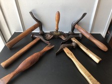 Vintage Ancien Marteaux Lissoir Outils Métier Cordonnier Bourrelier Cuir Artisan