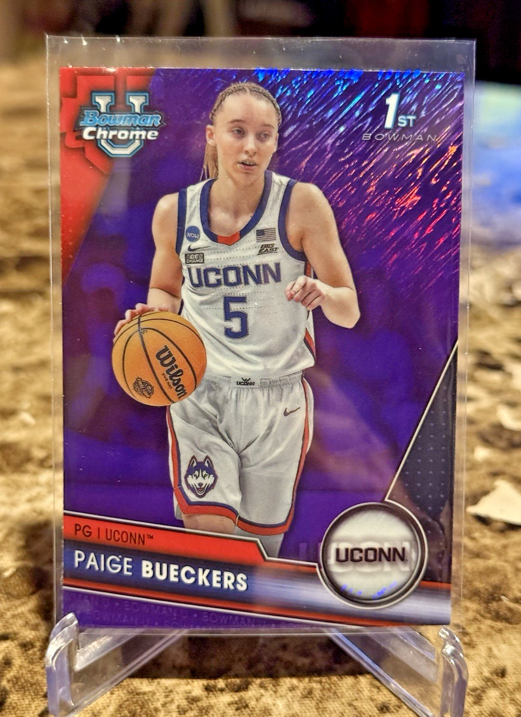 2023-24 Bowman University Chrome Paige Bueckers 1st Purple Shimmer #90