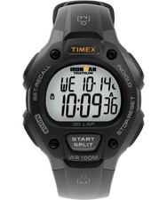 Orologio Timex T5e901 Ironman Classic 30 Full Size Cinturino Resina Nero Grigio Timer