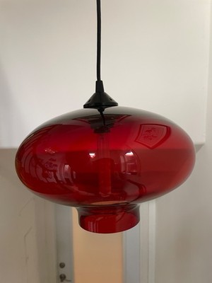 Niche Modern Pendant Light - Hand-Blown Red Glass - Made in NY