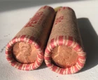 (2) OBW 1958 P LINCOLN WHEAT PENNY CENT UNC *GEM *RED CHOICE *2 BANK ROLLS
