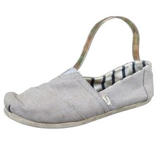 TOMS Womens Classic Alpargata Slip-On Loafers Size 7 Gray Canvas Casual