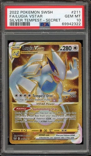 Pokemon Lugia VSTAR Silver Tempest Secret Rare #211 PSA 10 Gem Mint