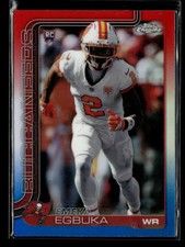Emeka Egbuka RC 2025 Topps Chrome Football Red White Blue Refractor [jos142
