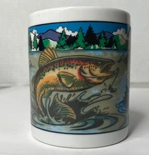 Wondermugs Magic Gone Fishin’ Trout Coffee Mug Heat Activated Color Changing Cup