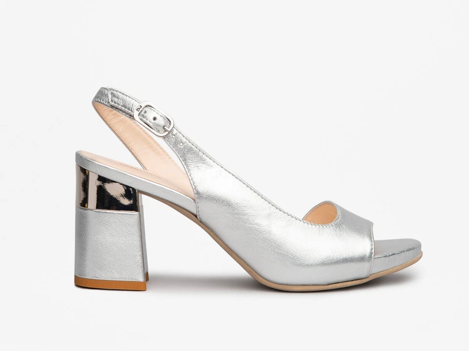 NERO GIARDINI Sandalo donna pelle argento elegante 012862 36 38 39 40 saldi - Immagine 4 di 4