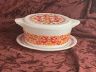 !Pyrex Penn Dutch 3 Piece Friendship 2.5 quart Casserole with Lid & Plate 475-B!