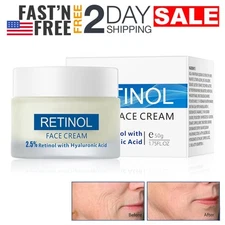 Crema De Retinol 50ml Para Manchas En La Cara Con Acido Hialurónico y Vitamina E