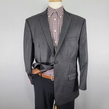 JOS A BANK Men's Sport Coat Blazer Two Button Gray Wool SLIM FIT Sz 44S