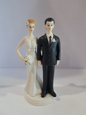 WEDDINGSTAR The Pinch Bridal Couple Funny Porcelain Wedding Cake Topper 6" Tall