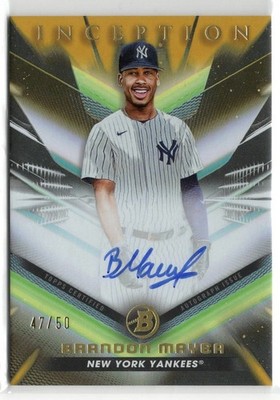 2023 Bowman Inception Gold Brandon Mayea Rookie RC Auto #/50 SP | NY Yankees