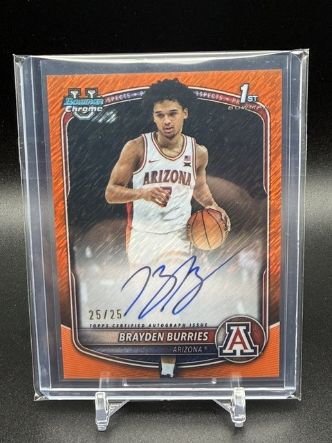 Brayden Burries 2025 Bowman Bowman Chrome Chrome Prospect Autographs Orange