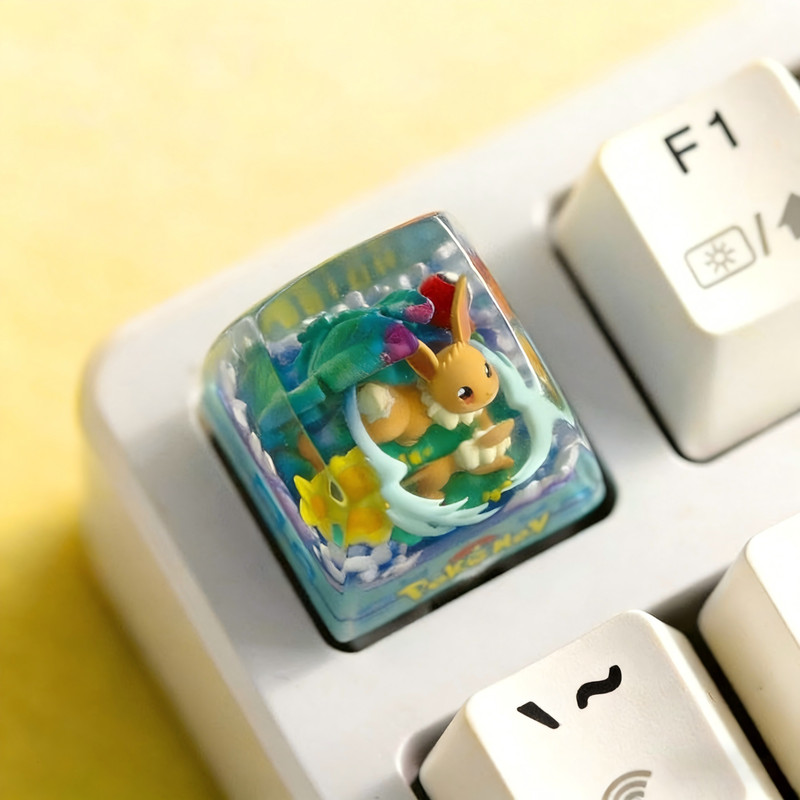 🦊 Pokémon Eevee Artisan Keycap – Cute 3D Mechanical Keyboard Keycap 🦊