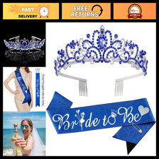 Bridal Shower Sash  Crown Kit - Glitter Bride To Be Sash with Crystal Tiara