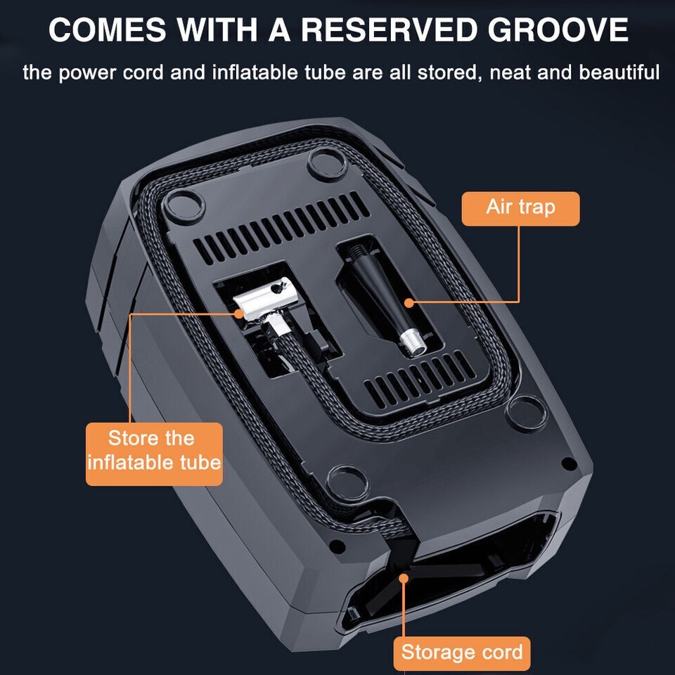 Pompa Gonfiaggio Pneumatici Auto Uk Digitale Portatile Pompa Compressore Aria Pneumatici 12V Elettrica - Miniatura 7