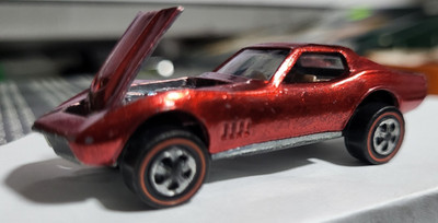1968 Hot Wheels Redline Custom Corvette Spectraflame Red Vintage HK Diecast