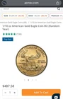 APMEX American Gold Eagle 1/10 oz Gold Coin 0.9167 Fine Business Strike