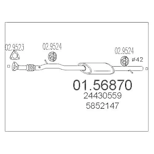 MTS Mitteltopf NEU für Opel Agila A 1.2 16V + Twinport Auspuff + Anbaut. - Bild 1 von 1
