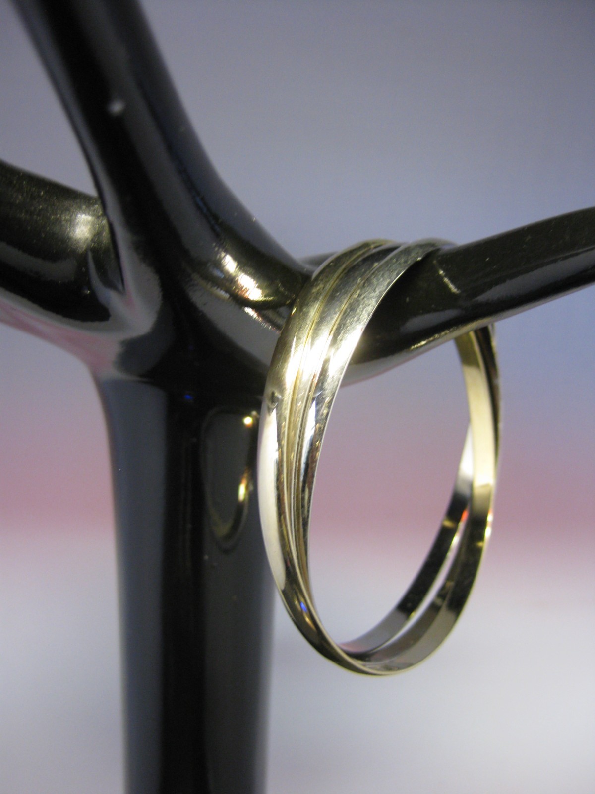 Silver-Tone Three Rings Cuff Bangle Bracelet - image 2