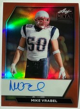 2026 Leaf Metal Mike Vrabel Auto Autograph Prismatic Orange On Card #d 3/8