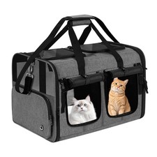 Cat Carrier for 2 Cats, Foldable Double Cat and Dog Carrier, Small to Medium ...