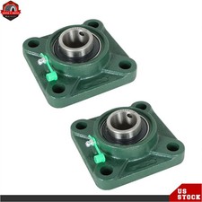 2Pcs UCF205-16 Solid Base Pillow Block Flange Mounted Bearing 1" Bore 4 Bolt New