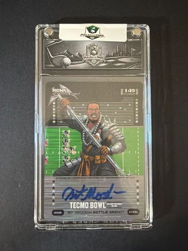 Monk Art Monk Auto Tecmo Bowl Bo Jackso Battle Arena Ink 140 Steel AMA8 Foil