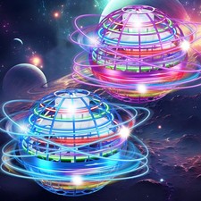 Hover Orb Ball Toy - Mini Drone with LED Lights, Flying Spinner for Kids Adult