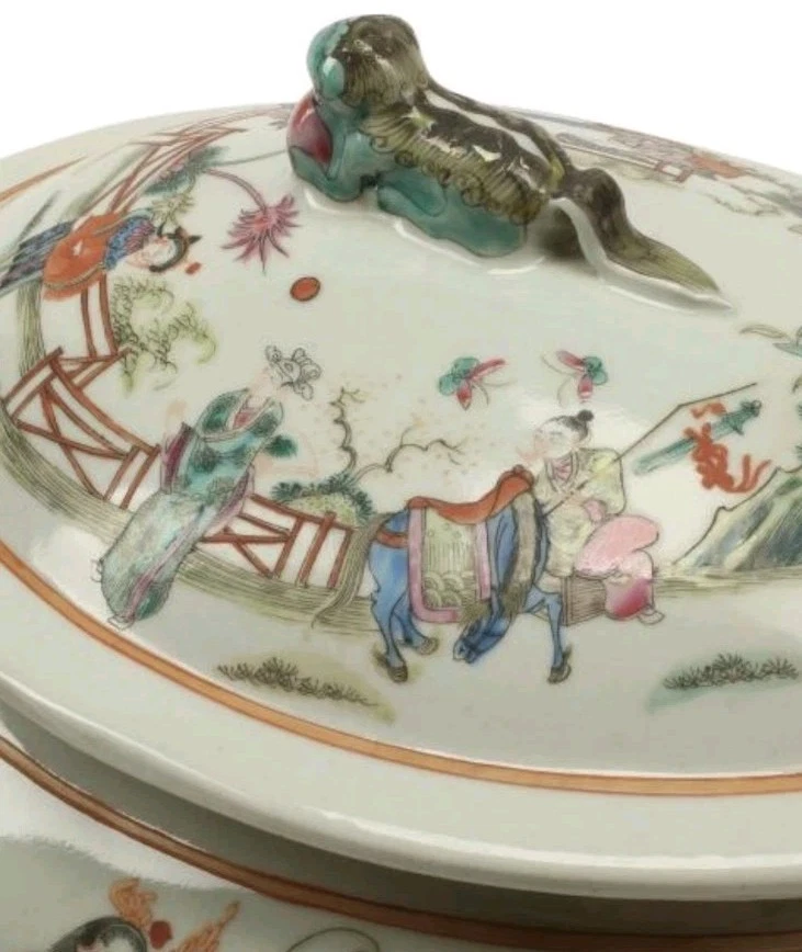 Китайский экспортный стиль фамильный розовый фарфор диафрагма и чехол - Изображение 2 из 4