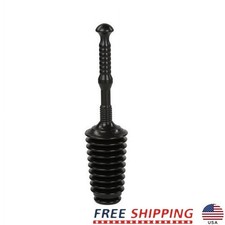 Heavy Duty Toilet Plunger Tri Level Nozzle Bellows Design All Purpose Tool New
