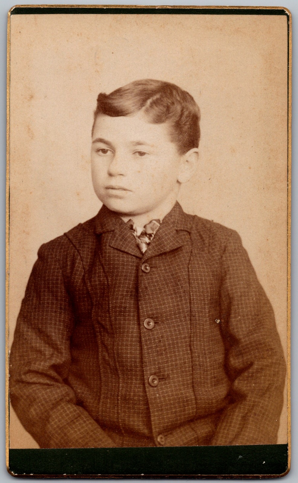 Antique CDV Circa 1880s Keller Young Boy Wearing Suit Bridgeton New Jersey