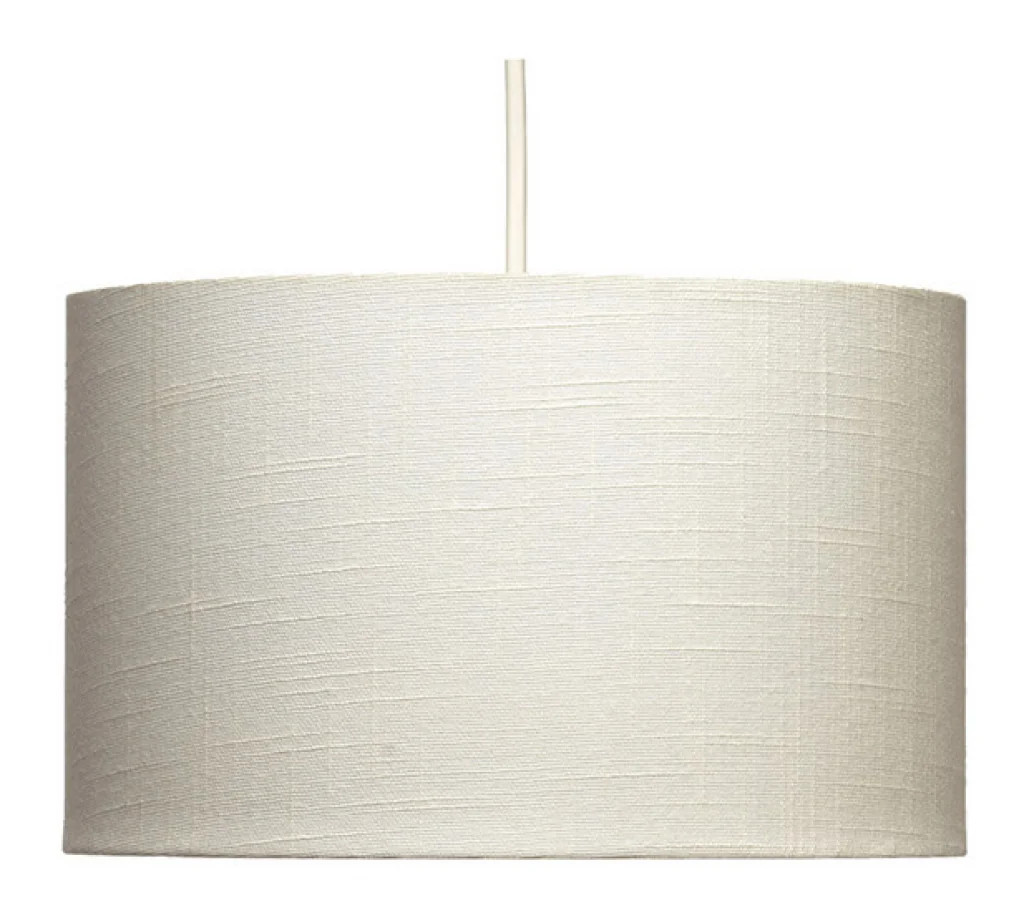 Lampshade White 16"" Linen Drum 400mm Oaks Lighting L101/16 CO