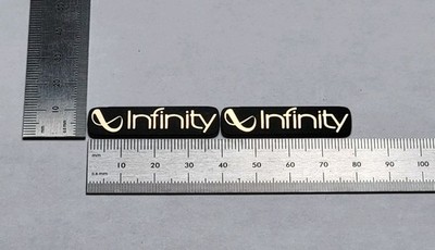 Infinity Reference Speaker Badge Emblem Logo Custom Made Gold Pair With Adhesive