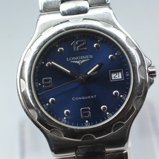Near MINT LONGINES Conquest L1.631.4 Date Blue Dial Quartz 35mm Men's Watch