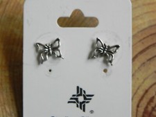 NEW Sterling Silver BUTTERFLY Petite Stud Earrings by Sunwest Silver