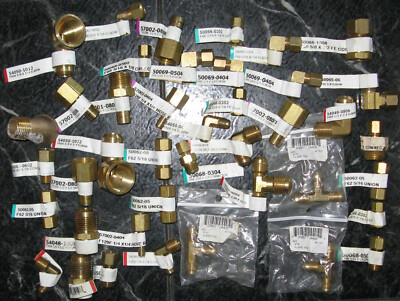  Compression Flare Elbows Tees Unions Threaded Solder Big Lot Brass 210 + Pieces