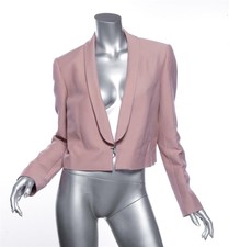 Lanvin Womens Blush Cropped Hook Front Closure Jacket Coat Us8 Fr40