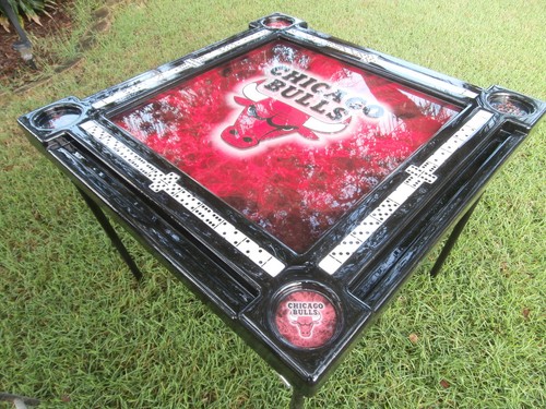 Chicago Bulls Flaming Domino Table by Domino Tables by Art - Picture 3 of 10