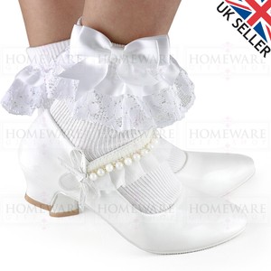 white flower girl shoes uk