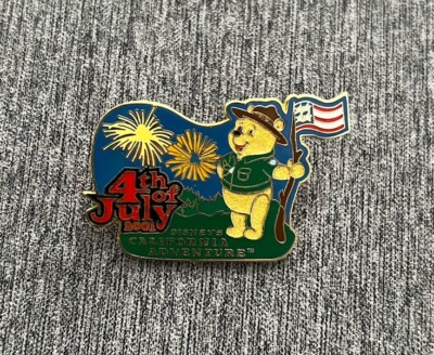DLR DISNEYLAND 4th OF JULY FLOCKED POOH BEAR LIMITED EDITION